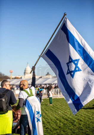Photo for Pro Israel Rally in Washington DC. November 14, 2023, Washington DC, Maryland, USA: A lot of people gathered at the National Mall in Washington DC in a Pro Israel Rally on Tuesday (14),  to show solidarity with Israel and combat - Royalty Free Image