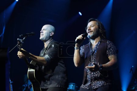 Photo for Gian Marco & Diego Torres, Buena Vida Tour in New York. November 15, 2023, New York, USA: Gian Marco and Diego Torres performed in a concert at Palladium in Times Square. - Royalty Free Image
