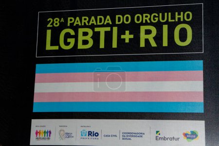Photo for Rio de Janeiro (RJ) Brazil19/11/2013 - 28th LGBTI+ Rio Pride Parade took place this Sunday (19), in Copacabana, South zone of Rio de Janeiro, The event, organized by Grupo Arco-Iris, contacted eight electric trios. - Royalty Free Image