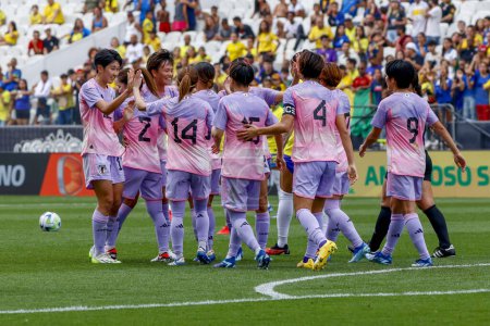 Téléchargez les photos : Sao Paulo (SP), Brésil 30 / 11 / 2023 : Match amical entre l'équipe brésilienne de football féminin et le Japon - en image libre de droit
