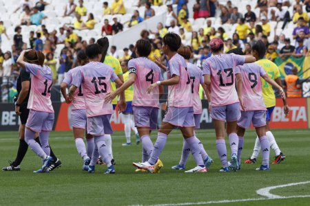 Téléchargez les photos : Sao Paulo (SP), Brésil 30 / 11 / 2023 : Match amical entre l'équipe brésilienne de football féminin et le Japon - en image libre de droit