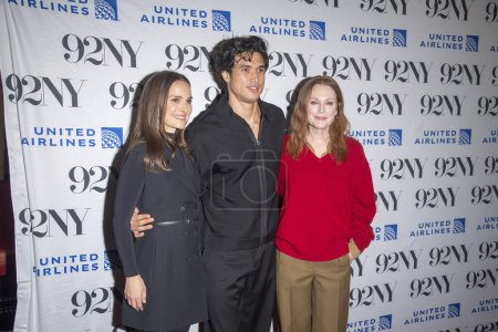 Photo for Netflix's May December Special Screening. November 30, 2023, New York, New York, USA: (L-R) Natalie Portman, Charles Melton and Julianne Moore attend Netflix's May December Special Screening at The 92nd Street Y on November 30, 2023 - Royalty Free Image