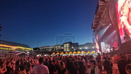Foto de Sao Paulo (SP), Brasil 12 / 03 / 2023 - Band Bad Religion puso al público de pie en el escenario Corona en una calurosa tarde de domingo en el festival Primavera Sound - Imagen libre de derechos