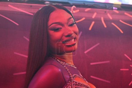 Photo for Megan Thee Stallion performs at Dick Clark's New Year's Rockin' Eve With Ryan Seacrest 2024 in Times Square in Manhattan, New York. December 31, 2023, Manhattan, New York, USA: Megan Thee Stallion performs at Dick Clark's New Year's Rockin' Eve - Royalty Free Image