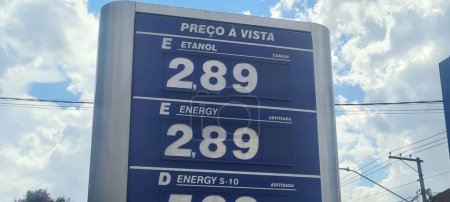 Photo for SAO PAULO (SP), Brazil 07/1/2024 - Fuel prices that dropped in the month of January, with Ethanol at less than R$ 2.99, Gasoline at less than R$ 4.50 at the pumps, leaving the consumer quite optimistic and economy in low - Royalty Free Image
