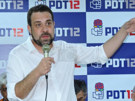 Photo for Sao Paulo (SP) Brazil 09/01/2024 - The pre-candidate for mayor of Sao Paulo Guilherme Boulos from PSOL participated in an event where he received official support from the PDT to run for mayor of the city of Sao Paulo . - Royalty Free Image