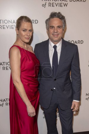 Photo for 2024 National Board of Review Awards Gala. January 11, 2024, New York, New York, USA: (L-R) Sunrise Coigney and Mark Ruffalo attend the 2024 National Board of Review Gala at Cipriani 42nd Street on January 11, 2024 in New York City. - Royalty Free Image