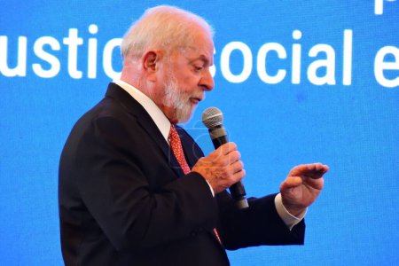 Téléchargez les photos : Brasilia (DF), Brésil 30 / 01 / 2024 - Le Président du Brésil, Luis Inacio Lula da Silva, a participé à la plénière finale de la Conférence nationale sur l "éducation - en image libre de droit