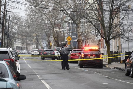 Photo for Suspicious death investigation in Newark, New Jersey. January 26, 2024, Newark, New Jersey, USA: Person was found dead inside of a residence on Stone Street, Friday afternoon with multiple wounds on the body. T - Royalty Free Image