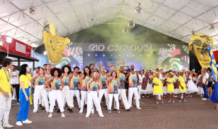 Foto de RIO DE JANEIRO (RJ), 31 / 01 / 2024 - Ensayo técnico de la escuela de samba Unidos do Tuiuti en la ciudad de Samba con la presencia de la reina del tambor Maiara Lima y la bailarina y musa este martes - Imagen libre de derechos