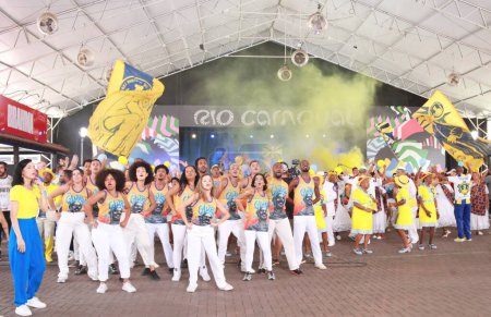 Foto de RIO DE JANEIRO (RJ), 31 / 01 / 2024 - Ensayo técnico de la escuela de samba Unidos do Tuiuti en la ciudad de Samba con la presencia de la reina del tambor Maiara Lima y la bailarina y musa este martes - Imagen libre de derechos