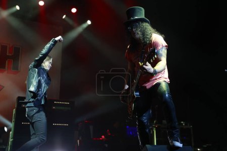 Photo for Sao Paulo (SP), Brazil 31/01/2024 - Slash returned to Brazil this week to present his solo project. Along with Myles Kennedy (singer of Alter Bridge) & The Conspirators, the guitarist of Guns N Roses takes the stage - Royalty Free Image