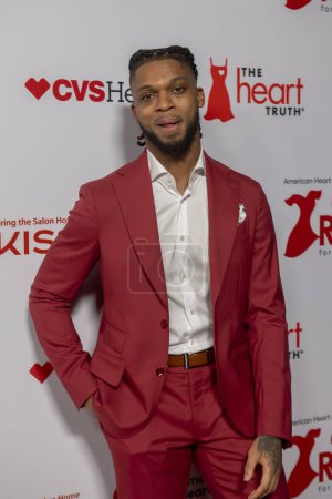 Photo for The American Heart Association's Red Dress Collection Concert 2024. January 31, 2024, New York, New York, USA: Damar Hamlin attends The American Heart Association's Red Dress Collection Concert 2024 at Jazz at Lincoln Center - Royalty Free Image