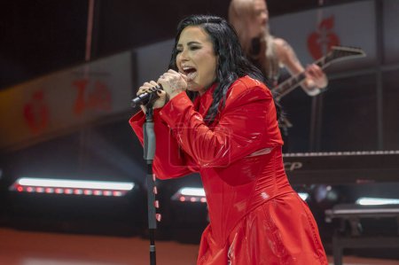 Photo for The American Heart Association's Red Dress Collection Concert 2024. January 31, 2024, New York, New York, USA: Demi Lovato performs onstage during The American Heart Association's Red Dress Collection Concert 2024 at Jazz at Lincoln Center - Royalty Free Image