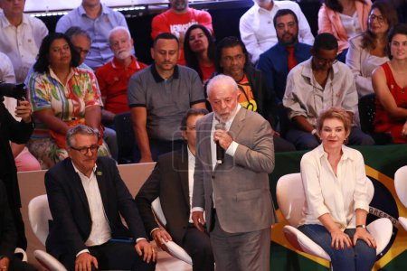 Photo for SAO PAULO (SP), 02/02/2024 - In the photo, President Luiz Inacio Lula da Silva, in the Affiliation of candidate Marta Suplicy (PT-SP) for Mayor of Sao Paulo by the Workers' Party (PT-SP) in the 2024 Elections - Royalty Free Image