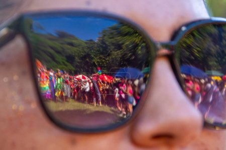 Téléchargez les photos : Rio de Janeiro (RJ), Brésil 10 / 02 / 2024 - Carnaval par le bloc Terreirada Cearense, à Quinta da Boa Vista, au nord de Rio de Janeiro. Le bloc exalte la culture du Nord-Est - en image libre de droit
