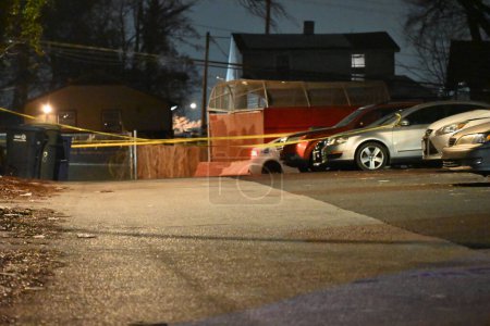Photo for Police shoot suspect in a police-involved shooting in Washington, D.C. February 9, 2024, Washington, DC, USA: Police were on patrol in the area of Bangor Street, Southeast. Police attempted to make contact with a suspect in the alley - Royalty Free Image