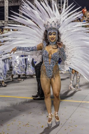 Photo for Sao Paulo (SP), Brazil 02/09/2024 - Parade of the Academicos do Tatuape samba school, during the first night of parades of the special group in Anhembi on the night of this Friday, February 9, 2024. - Royalty Free Image