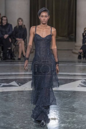 Photo for Cucculelli Shaheen - Runway - February 2024 New York Fashion Week. February 10, 2024, New York, New York, USA:A model walks the runway at the Cucculelli Shaheen fashion show during New York Fashion Week - February 2024 - Royalty Free Image