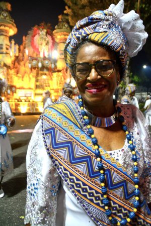 Photo for RIO DE JANEIRO (RJ), Brazil 02/12/2024 - The Vila Isabel samba school in Marques de Sapucai in the center of Rio de Janeiro, holds an exciting parade. - Royalty Free Image