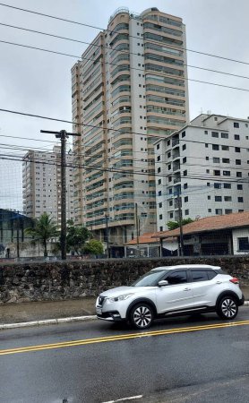 Photo for PRAIA GRANDE Brazil 02/14/2024 - A residential building with 133 apartments was hastily evacuated in the city of Praia Grande, on the coast of Sao Paulo. There are no victims, the building was closed by City Hall and Firefighters - Royalty Free Image