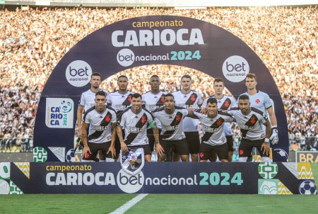 Photo for Cariacica (ES), 02/24/2024 - Vasco team during the match between Vasco against Volta Redonda, valid for the 10th Round of the Carioca Football Championship 2024, held at the Kleber Andrade Stadium - Royalty Free Image
