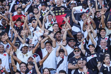 Photo for Cariacica (ES), 02/24/2024 - Vasco fans during the match between Vasco against Volta Redonda, valid for the 10th Round of the Carioca Football Championship 2024, held at the Kleber Andrade Stadium - Royalty Free Image
