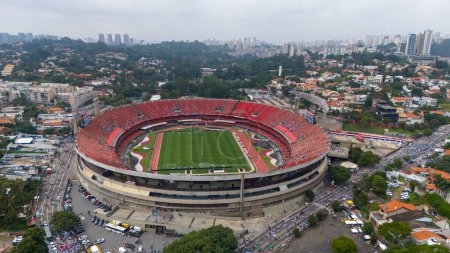 Photo for Sao Paulo (SP), 02/25/2024 - View of the stadium at Morumbis before the match between Santos and Sao Bernardo, for the tenth round of the Campeonato Paulista at Morumbis - Royalty Free Image