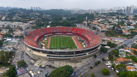Foto de Sao Paulo (SP), 25 / 02 / 2024 - Vista del estadio de Morumbis antes del partido entre Santos y Sao Bernardo, para la décima ronda del Campeonato Paulista de Morumbis - Imagen libre de derechos