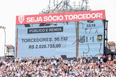Photo for Sao Paulo (SP), 02/25/2024 - Audience and income from the match between Santos and Sao Bernardo, for the tenth round of the Campeonato Paulista at Morumbis, this Sunday, February 25, 2024 - Royalty Free Image