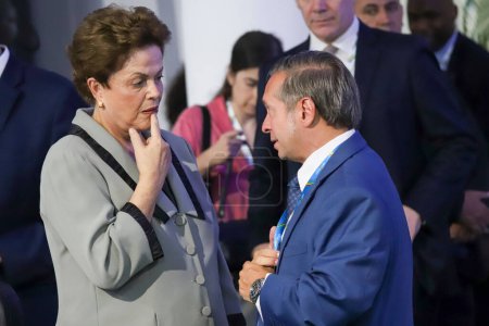 Foto de Sao Paulo (SP), 28 / 02 / 2024 - Apertura del Panel El papel político-económico en el tratamiento de las desigualdades: experiencias nacionales y cooperación internacional: Dilma Rousseff - Imagen libre de derechos
