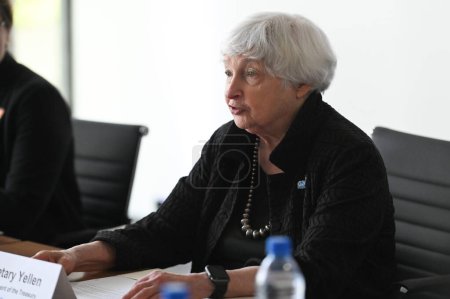 Photo for Sao Paulo (SP), Brazil 02/29/2024 - Bilateral meeting between Janet Yellen Secretary of the American Treasury during a meeting of Finance Ministers and Presidents of Central Banks of the G20 member countries - Royalty Free Image