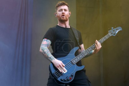 Photo for Sao Paulo (SP), Brazil 03/02/2024 - Show by the band Asking Alexandria during the I Wanna Be Tour festival, this Saturday, March 2, 2024, at the Allianz Parque stadium, in Sao Paulo. - Royalty Free Image