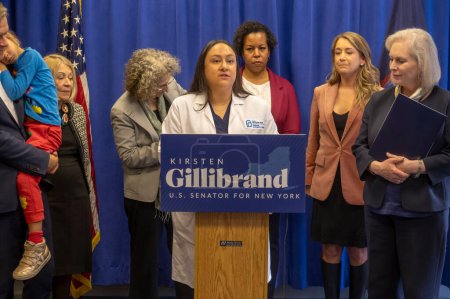 Photo for Senator Gillibrand Calls For The Passage Of The Access To Family Building Act Legislation. March 3, 2024, New York, New York, USA: Dr. Gabriela A. Aguilar, MD, MPH, Region 1 Medical Director Planned Parenthood of Greater New York - Royalty Free Image