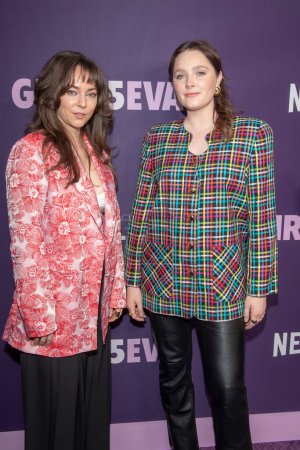 Photo for (March 7, 2024 - New York, United States: (L-R) Kate Eastman and Amy Forsyth attend Netflix Girls5eva season 3 premiere at Paris Theater in New York City, USA - Royalty Free Image