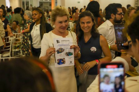Foto de Sao Paulo, Brasil - 03 / 08 / 2024: La ex alcaldesa Marta Suplicy participa el viernes (8) en un desayuno con alrededor de 200 mujeres en el Club Homs. Celebrado en el Día Internacional de la Mujer, el evento contó con la participación de mujeres de negocios, artistas - Imagen libre de derechos