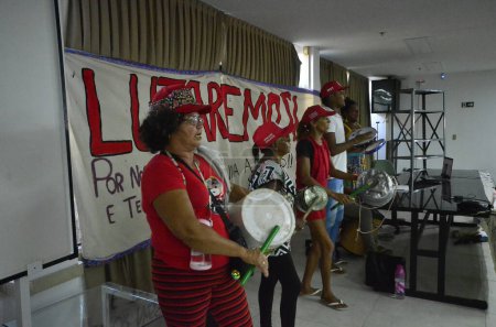 Photo for NATAL (RN), 03.07.2024 - MST/INCRA/MEMBERS/RN-MST Militants, have been camping at the INCRA headquarters in Natal RN, since 10:00 am to claim faster actions on agrarian reform. - Royalty Free Image
