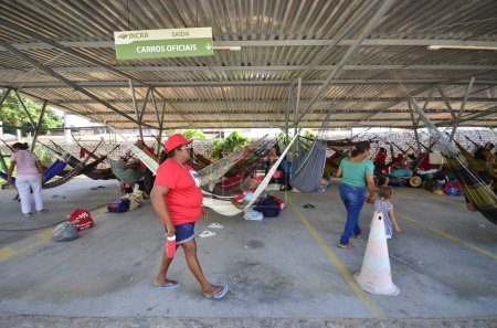 Photo for NATAL (RN), 03.07.2024 - MST/INCRA/MEMBERS/RN-MST Militants, have been camping at the INCRA headquarters in Natal RN, since 10:00 am to claim faster actions on agrarian reform. - Royalty Free Image
