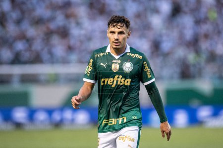 Photo for Barueri (SP), Brazil - 03/09/2024: Raphael Veiga in a match between Palmeiras and Botafogo, valid for the 12th round of the 2024 Paulista Football Championship, held at Arena Barueri, in Barueri-SP - Royalty Free Image