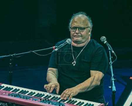 Photo for Sao Paulo (SP), BRAZIL - 03 07 2024: With a career spanning 48 years and 27 albums, singer Guilherme Arantes goes on a mini tour at Sesc Pompeia - Royalty Free Image