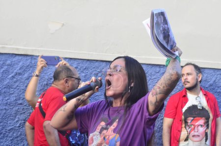 Téléchargez les photos : NATAL (RN), BRESIL - 03 / 08 / 2024 - JOURNÉE INTERNATIONALE DE LA FEMME - Les femmes du Rio Grande do Norte ont fait une longue promenade dans les rues du centre de la capitale du Natal, pour exiger plus d'améliorations et de politiques à l'occasion de la Journée internationale de la femme - en image libre de droit