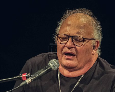 Photo for Sao Paulo (SP), BRAZIL - 03 07 2024: With a career spanning 48 years and 27 albums, singer Guilherme Arantes goes on a mini tour at Sesc Pompeia - Royalty Free Image