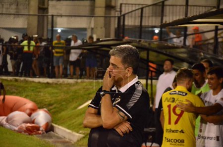 Photo for RIO GRANDE DO NORTE (RN), 03.12.2024 - FOOTBALL-SPORTE-CUP. ABC RN 1 x 1 Brusque, ABC draws in the frasqueirao and loses on penalties to Brusque and is left out of the Copa do Brasil 2024. ABC-RN's new coach, Marcelo Cabo debuts with a draw. - Royalty Free Image