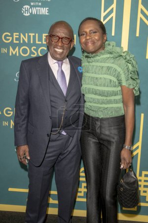 Photo for "A Gentleman in Moscow" Premiere Event in NYC. March 12, 2024 - New York, USA: Al Roker and guest attend "A Gentleman in Moscow" premiere event in NYC at Museum of Modern Art on March 12, 2024 in New York City. - Royalty Free Image