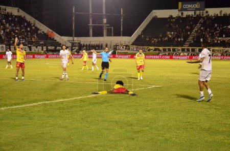 Photo for RIO GRANDE DO NORTE (RN), 03.12.2024 - FOOTBALL-SPORTE-CUP. ABC RN 1 x 1 Brusque, ABC draws in the frasqueirao and loses on penalties to Brusque and is left out of the Copa do Brasil 2024. ABC-RN's new coach, Marcelo Cabo debuts with a draw. - Royalty Free Image