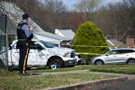 Photo for Two people shot in shooting by suspect Andre Gordon on Viewpoint Lane in Levittown, Pennsylvania. March 16, 2024, Levittown, Pennsylvania, USA: 52-year-old stepmom, Karen Gordon and his 13-year-old sister Kera Gordon were both shot and killed - Royalty Free Image