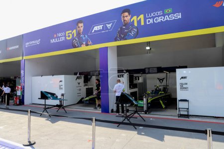 Photo for SAO PAULO (SP), 03/15/2024 - View of the free practice sessions and movement of the Sao Paulo e-Prix of Formula E, this Friday, March 15, 2024, at the Anhembi complex, north zone of Sao Paulo. - Royalty Free Image