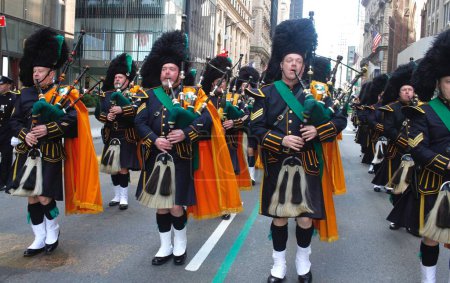 Photo for 263rd Annual New York City Saint Patricks Day Parade. March 16, 2024, New York, USA: The 263rd Annual New York City Saint Patricks Day Parade is taking place from 11am up to 4pm starting on 5th avenue at 44th up to 79th street. - Royalty Free Image