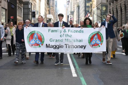 Photo for New York's 263rd. St.Patrick's Day Parade. March 16th. 2024, New York City, New York, USA. Today, The St. Patrick's Day Parade is featuring Maggie Timoney. Grand Marshal of The St.Patrick's Day parade and first CEO of Heinneken - Royalty Free Image