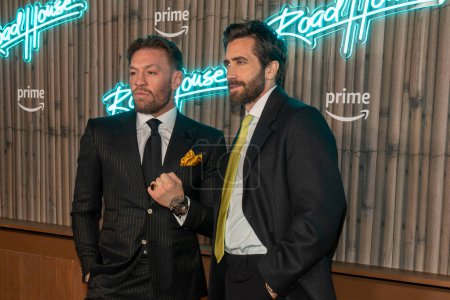 Photo for "Road House" New York Premiere. March 19, 2024, New York, New York, USA: Conor McGregor and Jake Gyllenhaal attend the "Road House" New York Premiere at Jazz at Lincoln Center on March 19, 2024 in New York City. - Royalty Free Image